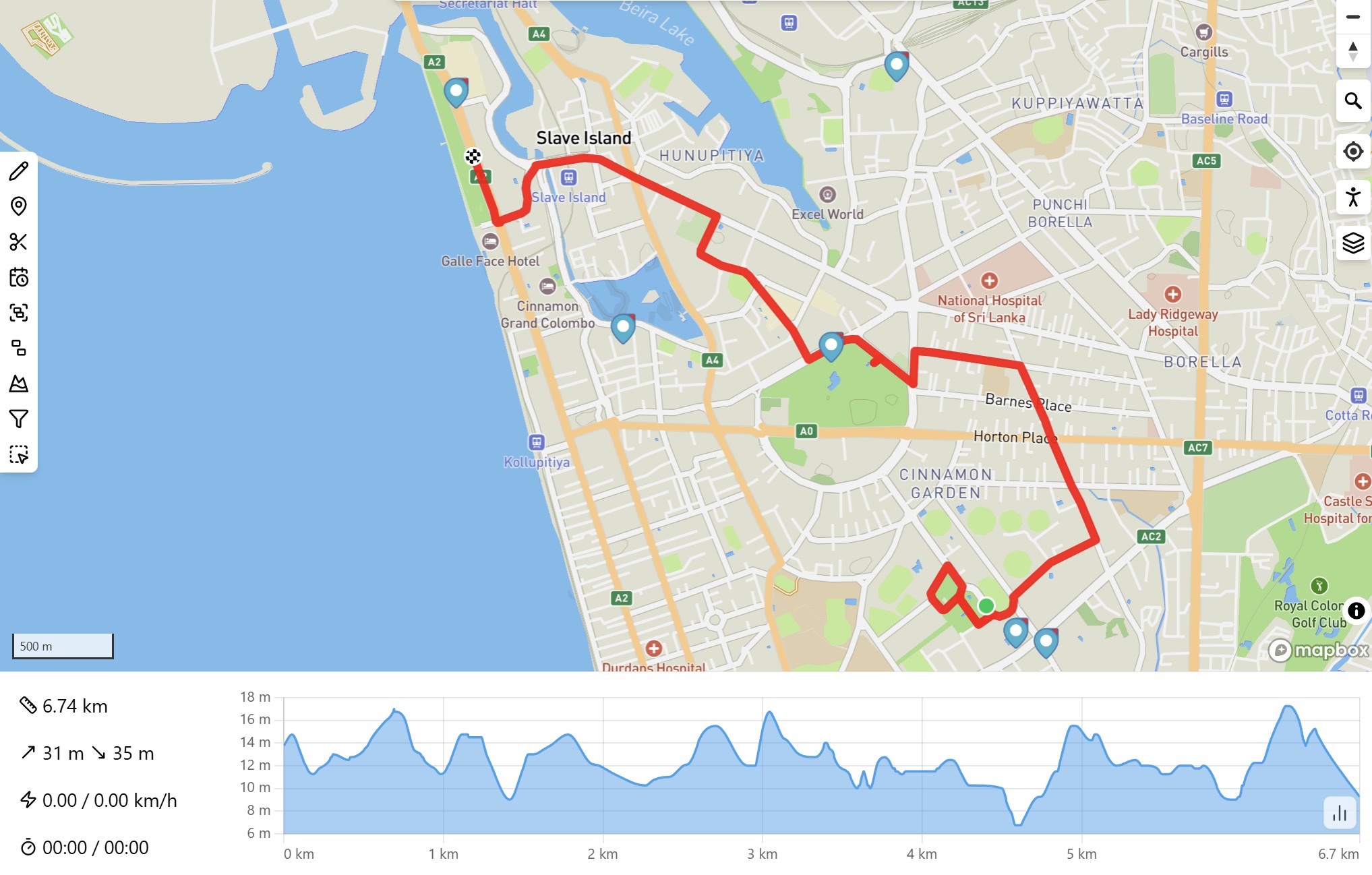 Sunset & Street Food tour route